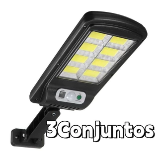3Pcs Luz De Rua Solar Sensor Impermeável De Rua Luminária 160LED
