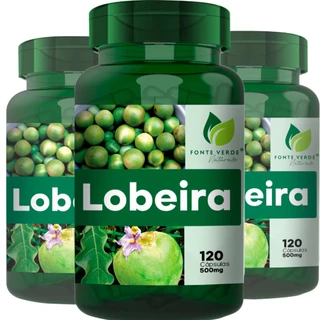 KIT 3 Polvilho de Lobeira 120 capsulas 500mg Fonte Verde