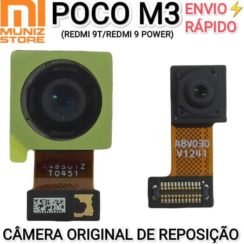 Câmera Redmi 9T/9 Power/Poco M3 Câmeras Frontal e Traseira de Reposição ...