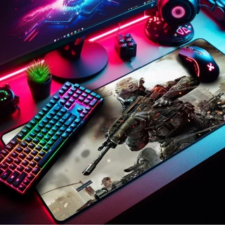 Mouse Pad Gamer Premium 70x35cm Borda Costurada Estampas FPS Jogos de Tiro