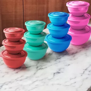 Potes Plástico Com Tampa Para Cozinha Bowl 6 Peças