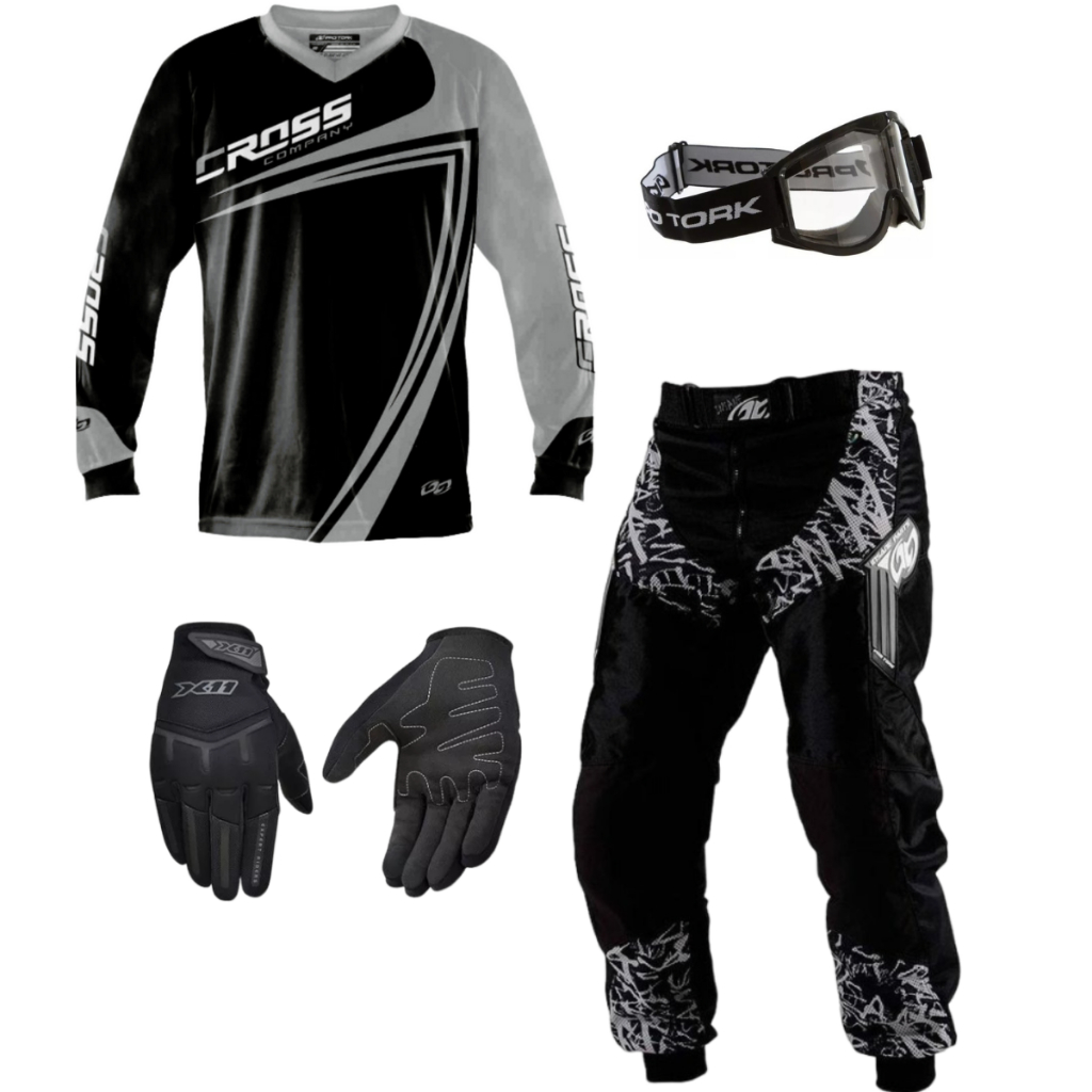 ウェア kit Kit Conjunto Calça Camisa Manga Longa Vermelho Piloto Motocross