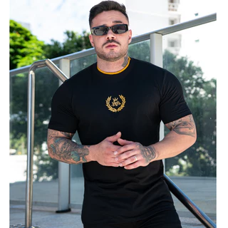 Camiseta Masculina Gola Punho Qualidade Premium Moda Jovem Estilo Verão