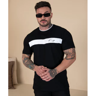 Camiseta Masculina Punho Estilosa Básica Qualidade Premium Algodão