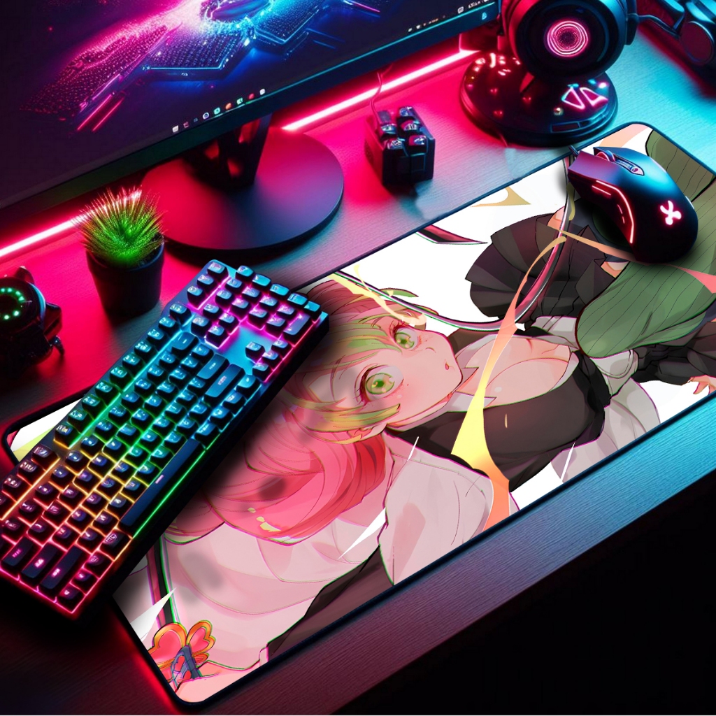Mouse Pad Gamer Premium Extra Grande 120x60cm Borda Costurada Estampas Caçadores de Oni