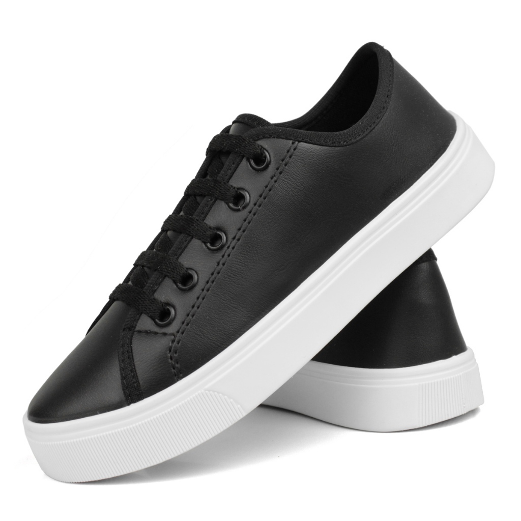 Tênis Branco Feminino Casual Básico Leve Confortável