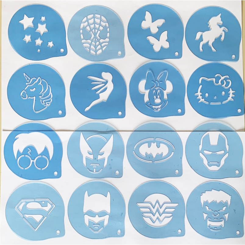 16 Stencil infantil Moldes para pintar rosto pintura facial | Shopee Brasil