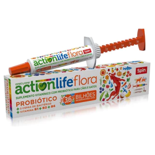 SERINGA SUPLEMENTO VITAMÍNICO COM PROBIÓTICO PARA CÃES E GATOS FLORA
