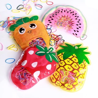 Pacote com 120 Elastico de cabelo Com Bolsa borrachinha/liguinha rabico de cabelo silicone infantil