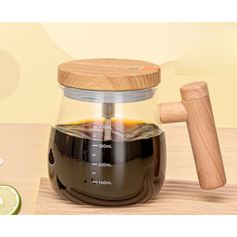 Copo De Vidro 400ml Misturador Eletrico A Pilhas Café Shakes