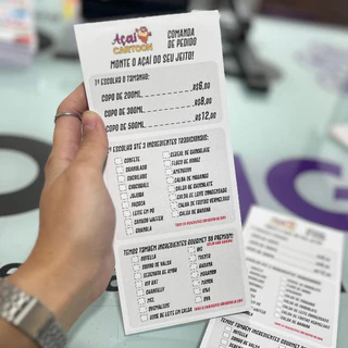 10 Blocos Receituário Talão de pedidos Comanda Personalizado com 100 folhas 9x20