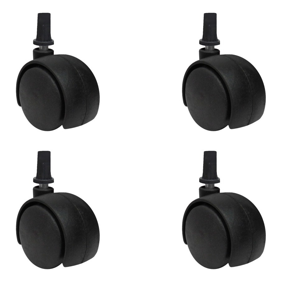 Kit Com 4 Rodízios Rodinhas Giratória 40mm Com Pino + Bucha