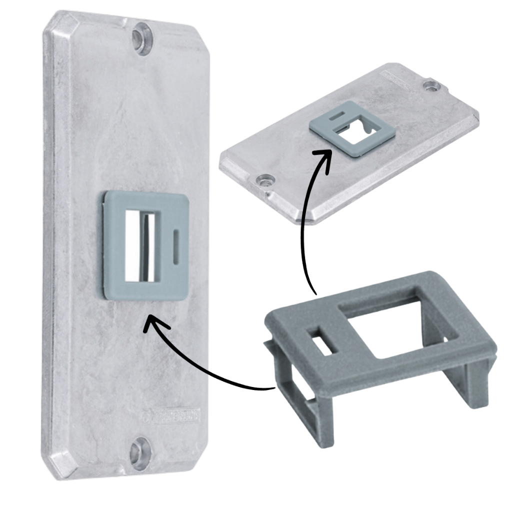 Moldura Colarinho Rj45/rj11 Keystone Cinza Pacote c/ 10 Unidades ...