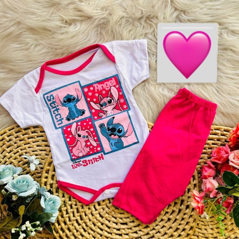 Conjunto Roupas de Bebê Stitch rosa | Shopee Brasil