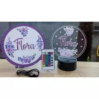 Quadro em Acrílico Personalizada e Luzes Led com controle remoto
