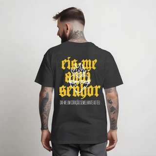 T-Shirt Masculina Eis-me Aqui Senhor Camiseta Manfinity 100% Algodão Street Wear