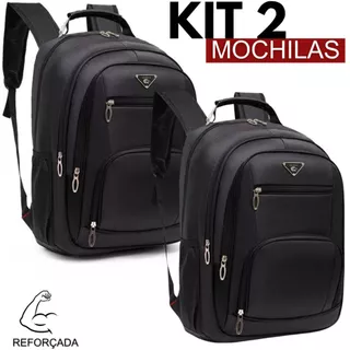 Kit 02 Mochila Escolar Notebook Resistente impermeável Unissex