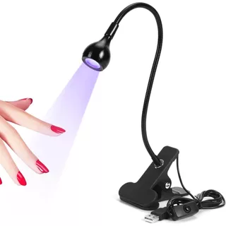 Mini Lâmpada Led USB De Mesa Com Clipe Flexível UV Para Unhas