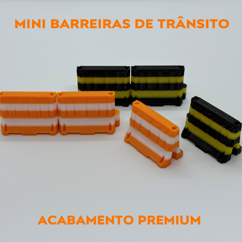 Kit 15 Mini Barreiras Trânsito Coloridas 2,5cm Altura Pistas Hot Wheels Miniatura Decoração Festa