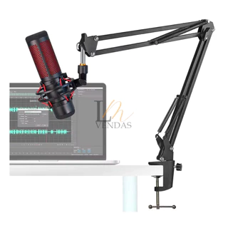 Suporte Para Microfone De Mesa Profissional Braço Ajustável Articulado