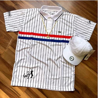 Camisa Polo Lacoste Francesa Faixas Horizontais + Frete Gratis