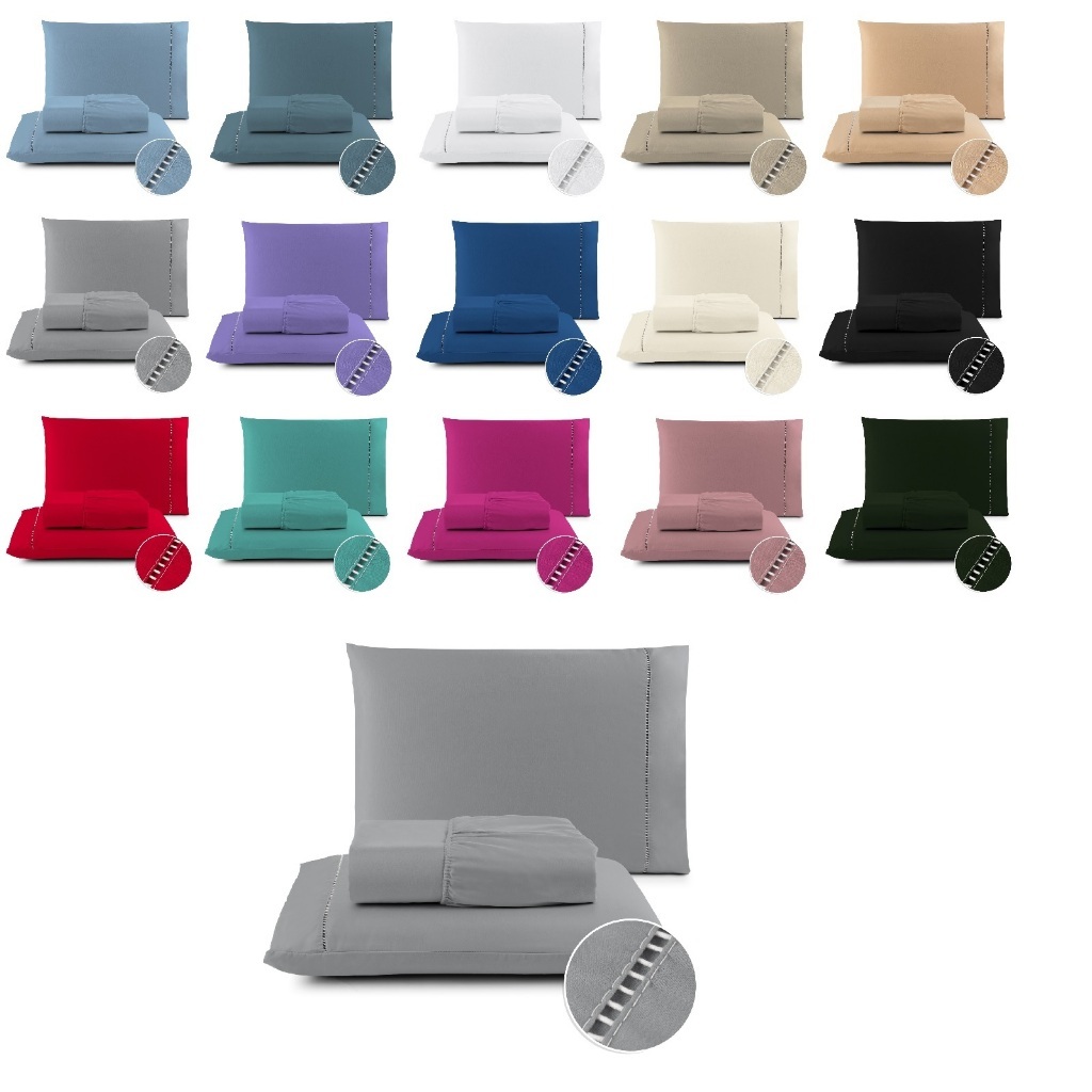 Kit Jogo Lençol De Cama King 3 Peças Liso Com Elástico Várias Cores 400 Fios