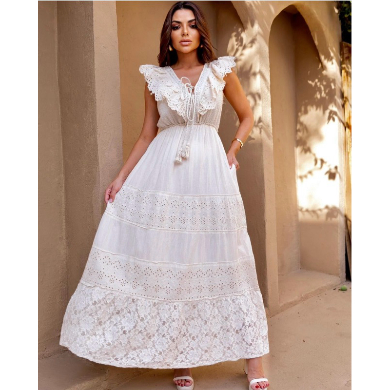 Vestido De Algodao Lesi Cru