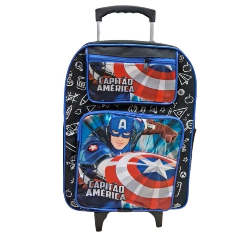 Mochila escolar com rodinhas Capitão América