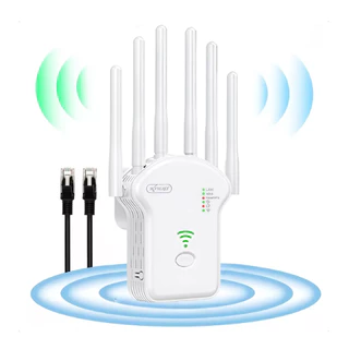 Repetidor Wifi 6 Antenas Sem Fio Sinal Wireless Amplificador Extensor Potente Baihuo