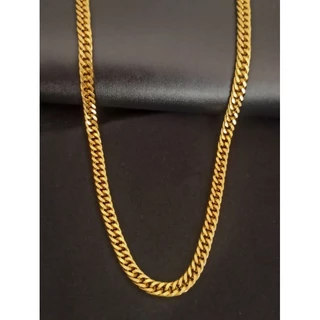 Corrente aco inox Elo Grumet 1.6 mm Elos Duplo Banhado a Ouro 18K 60 cm Masculino