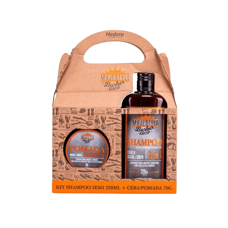 Kit Masculino Shampoo 3em1 220ml + Cera/Pomada 70g | Shopee Brasil