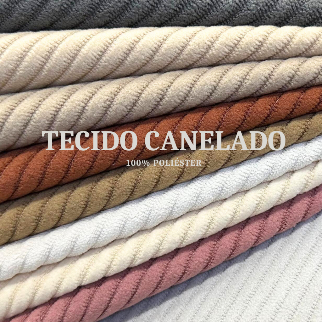 Tecido Veludo Macio para Sofá 270g Canelado 100% Poliéster