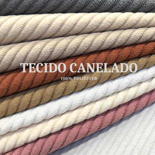 Tecido Veludo Macio para Sofá 270g Canelado 100% Poliéster