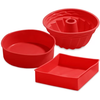 Kit 3 Formas de Silicone para Air Fryer Forno Freezer MIcroondas Assadeira ideal Bolo Pães e Doces