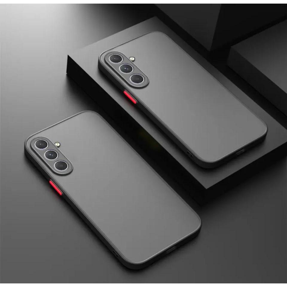 Capa Case Capinha Translucida Fosca Preto + Película 3D Para Samsung A05s A15 A35 A55