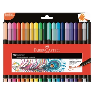 Caneta Supersoft Brush 20 Cores Faber Castell Canetinha