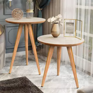 Conjunto com 2 Mesas Retrô Apoio e Lateral Maju - Cores