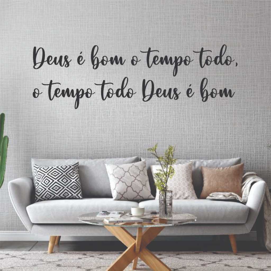 Frase Deus é bom o tempo todo em MDF Cru Quadro Decorativo Religioso ...
