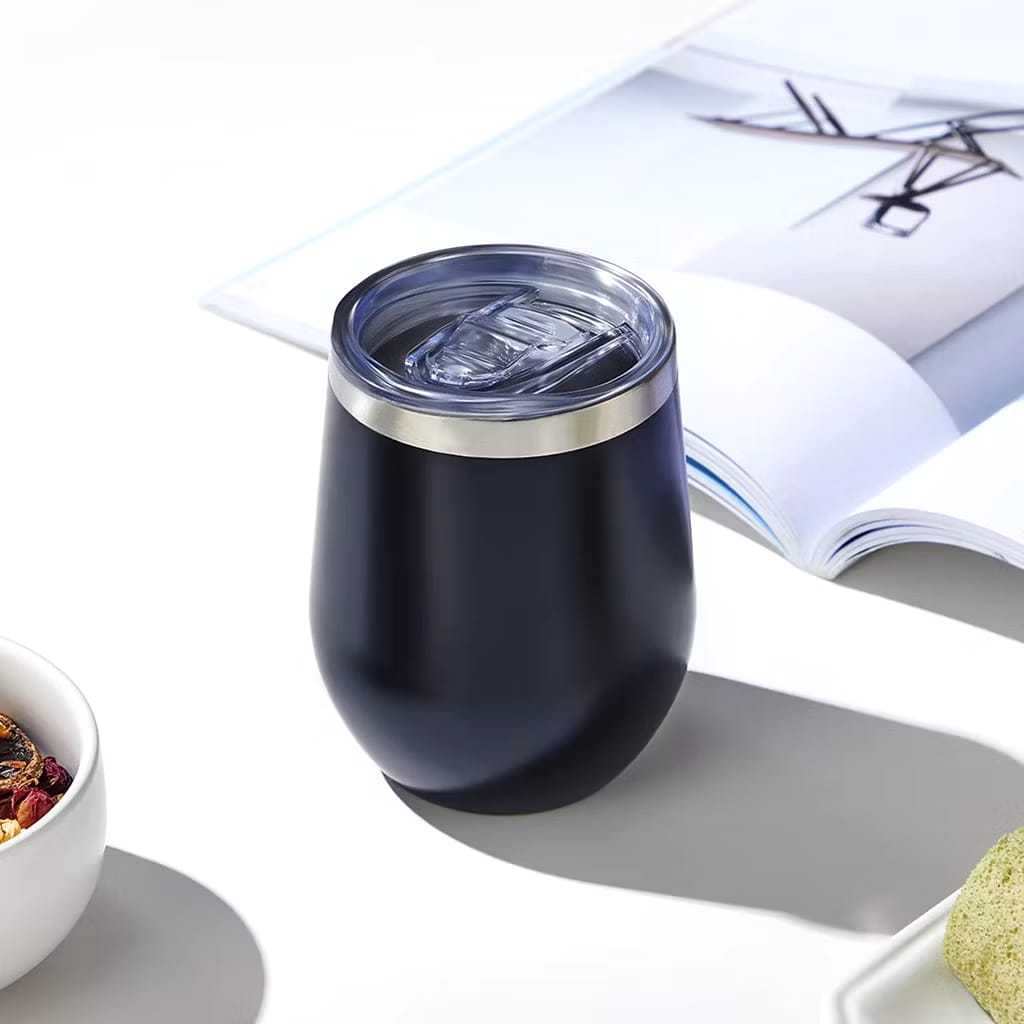Copo Térmico Preto 360ML Inox Com Tampa Acrílica