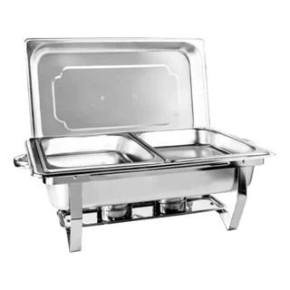 Rechaud Double Buffet 9 Litros Duplo Em Aço Inox Hauskraft