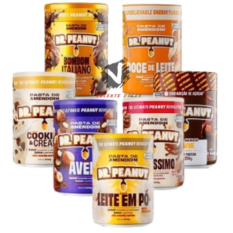 Pasta de Amendoim Dr Peanut Sabores 250g Sem Açúcar Zero Lactose Sem Glúten Dr.