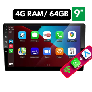 Central Multimídia 9 Polegadas Android, Carplay, Wifi, USB, GPS, Bluetooth