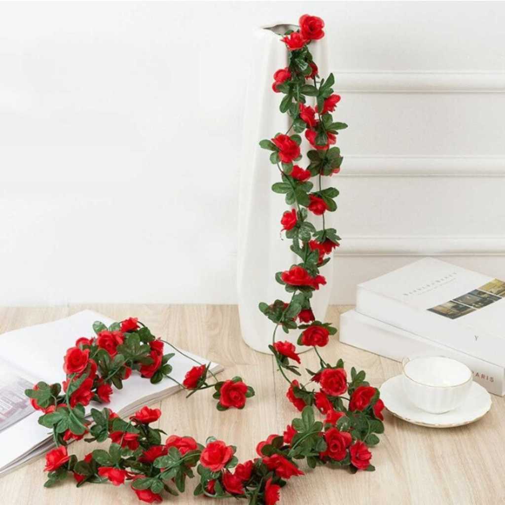 Kit Corrente de Rosas Artificiais com 45 Flores e 2,5m de Comprimento ...