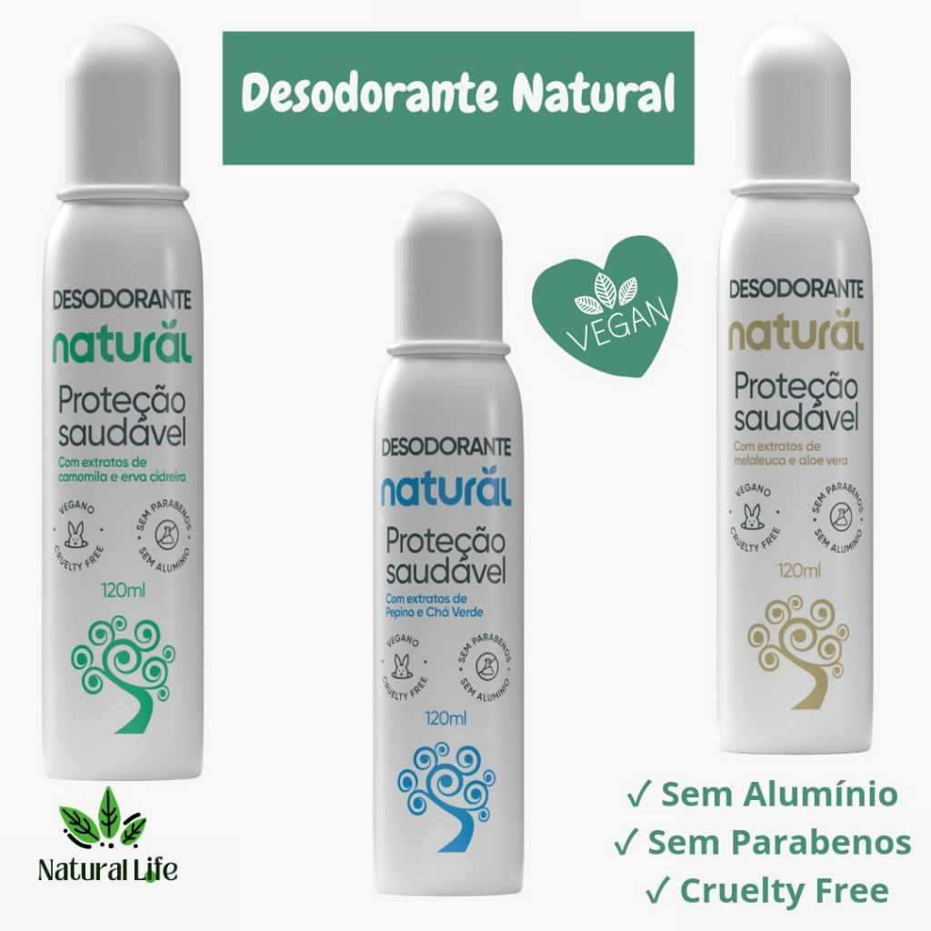 Desodorante Spray Orgânico Natural Vegano Sem Alumínio Parabenos 120 ml ...