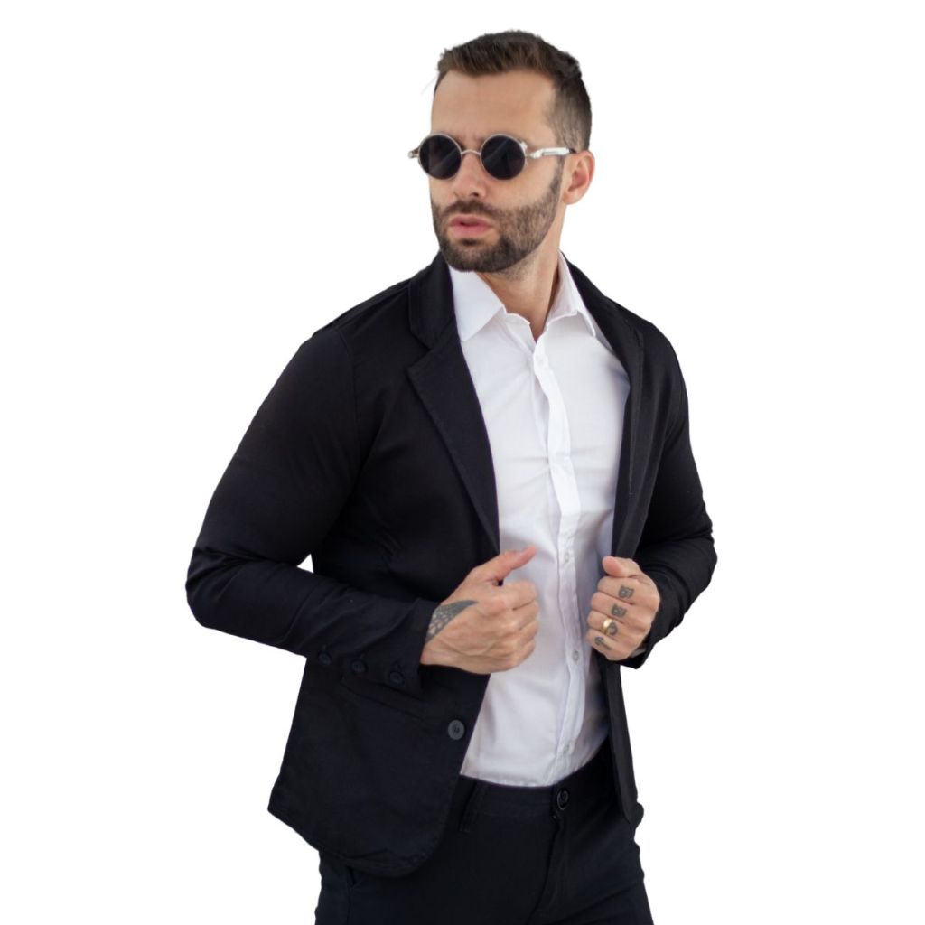 Blazer Masculino Verão Casual Solto Cor Sólida