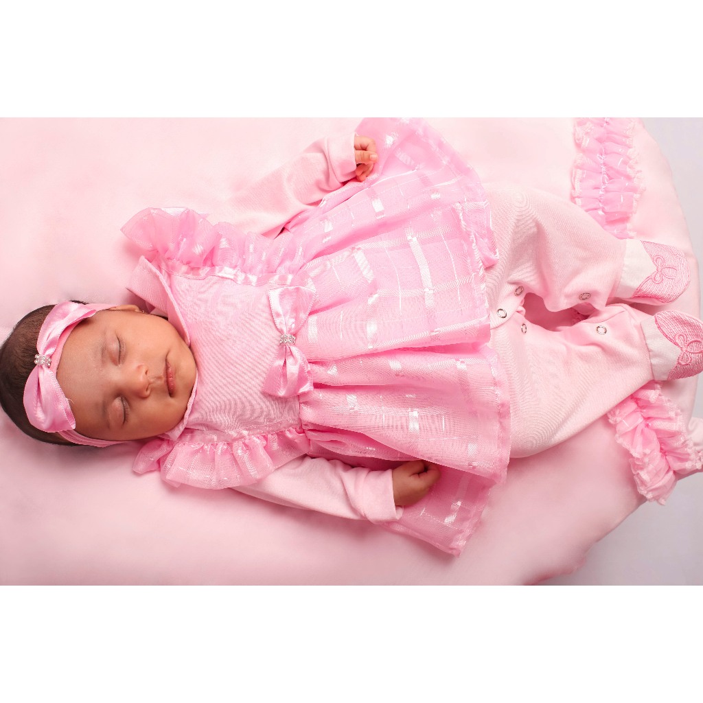 Saida Maternidade Bailarina Menina Bebe Recem Nascido Infantil Conjunto 100% Algodao mb