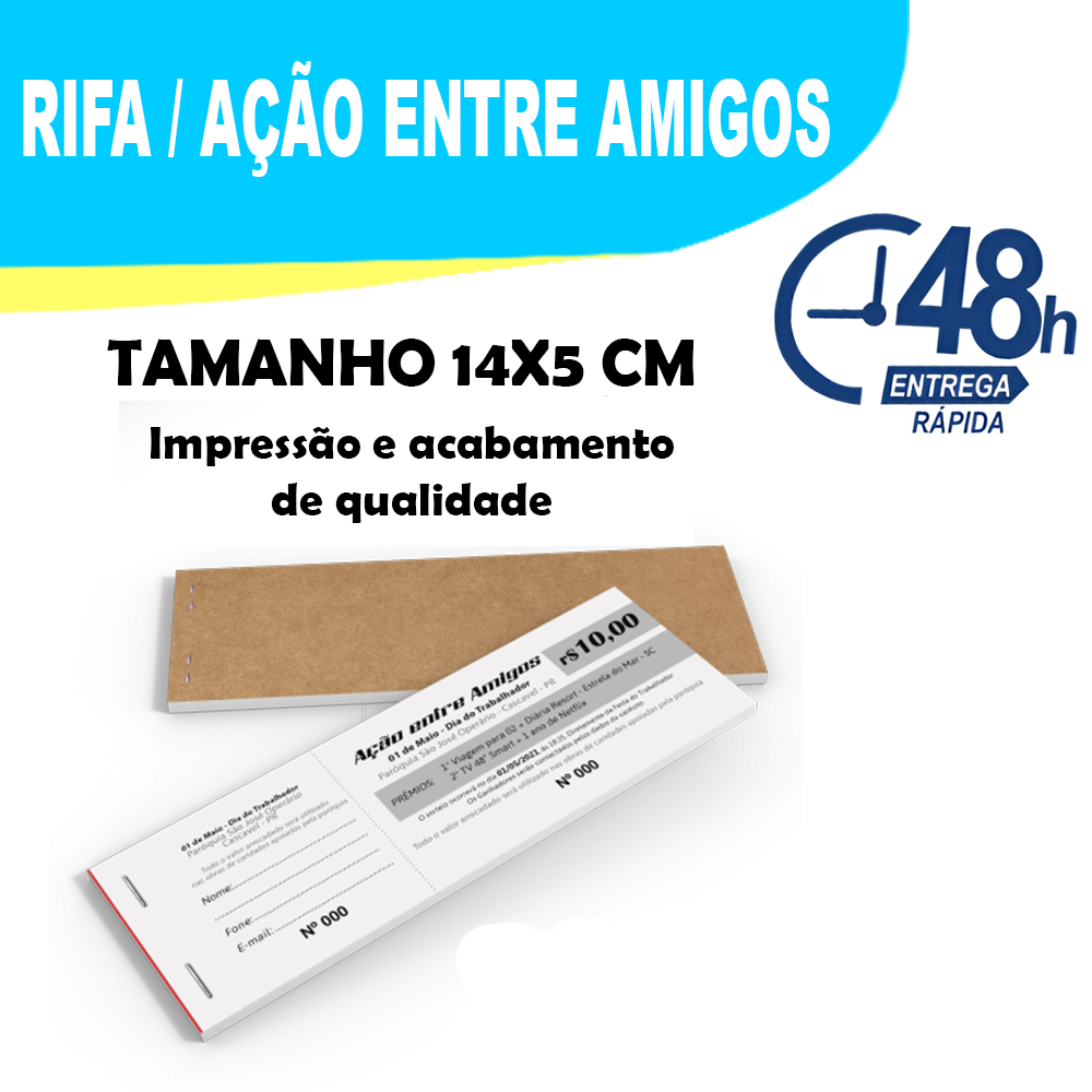 5000 Bilhetes de Rifa / Ação entre amigos / Bloco rifa/ Blocos ...