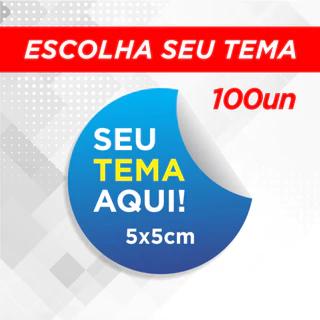 100 Adesivos Redondos 5cm Festa ESCOLHA SEU TEMA | Diversos temas