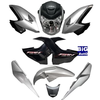 Kit Fan CG160 2022/2023/2024 Prata Force - Frente do farol completa + Par Aba do tanque com Complemento + Par Tampa lateral + Paralama dianteiro + Rabeta traseira
