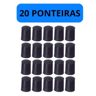 20 Ponteira Virola Rista Preta de Bar Para Taco de Sinuca Bilhar Snooker